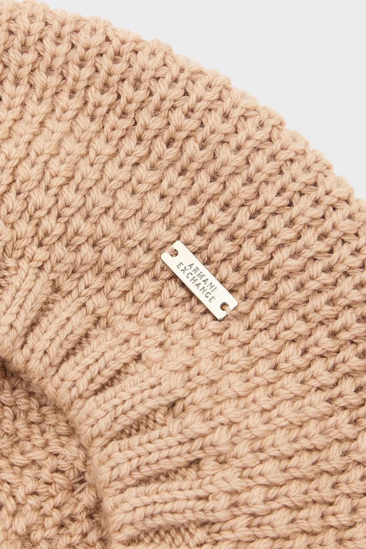 Armani Exchange Yün Karışımlı Örme Bayan Bere XW001544 AF16604 U1051 KUM BEJİ - 4