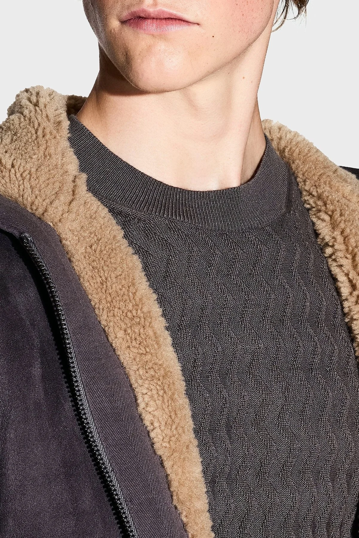 Armani Exchange Yün Karışımlı Regular Fit Bisiklet Yaka Dalgalı Dokuma Erkek Kazak XM001560 AF11982 F8034 GRİ - 4