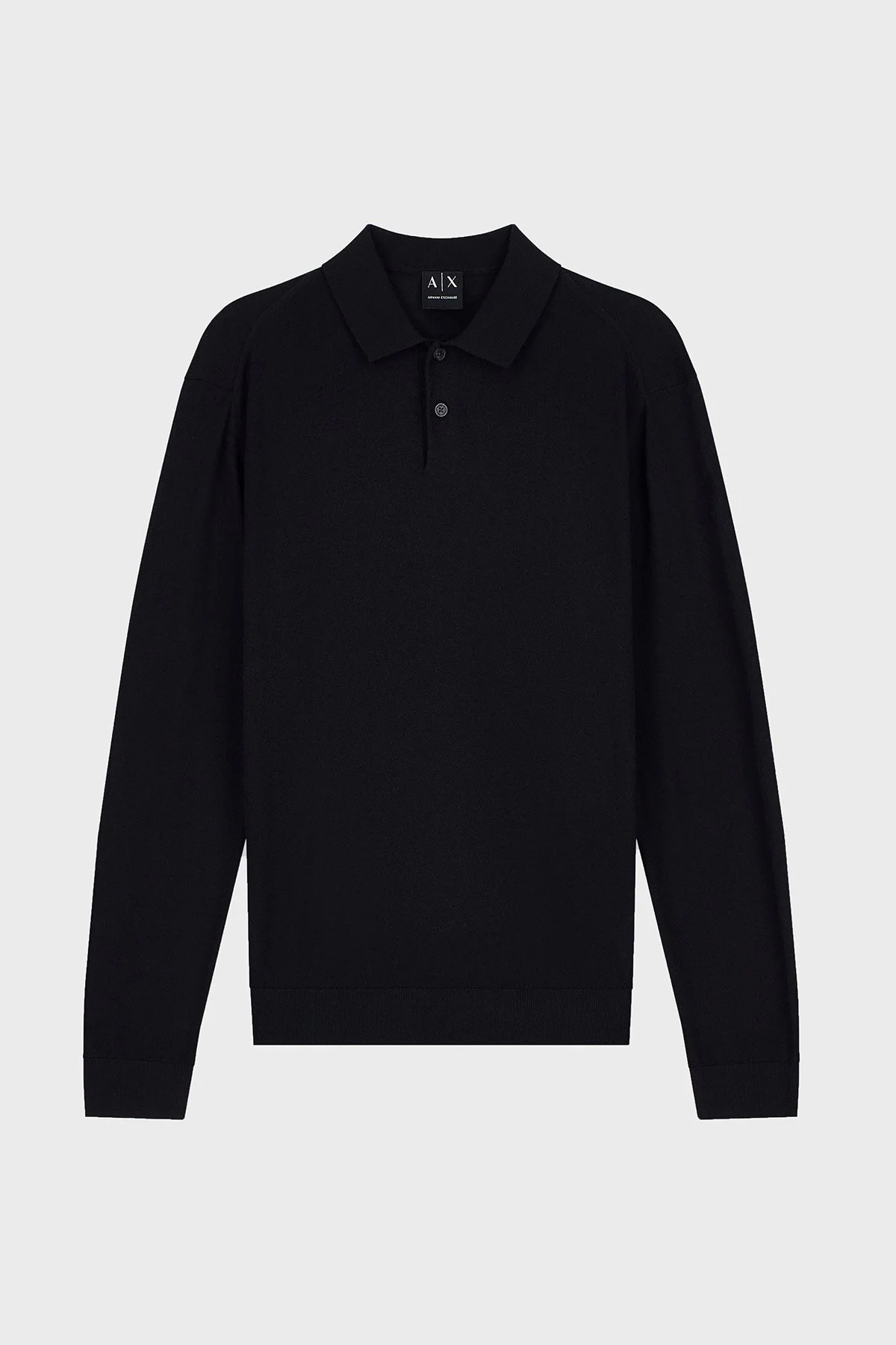 Armani Exchange Yün Karışımlı Regular Fit Düğmeli Erkek Polo XM003569 AF28778 UC001 Siyah - 5