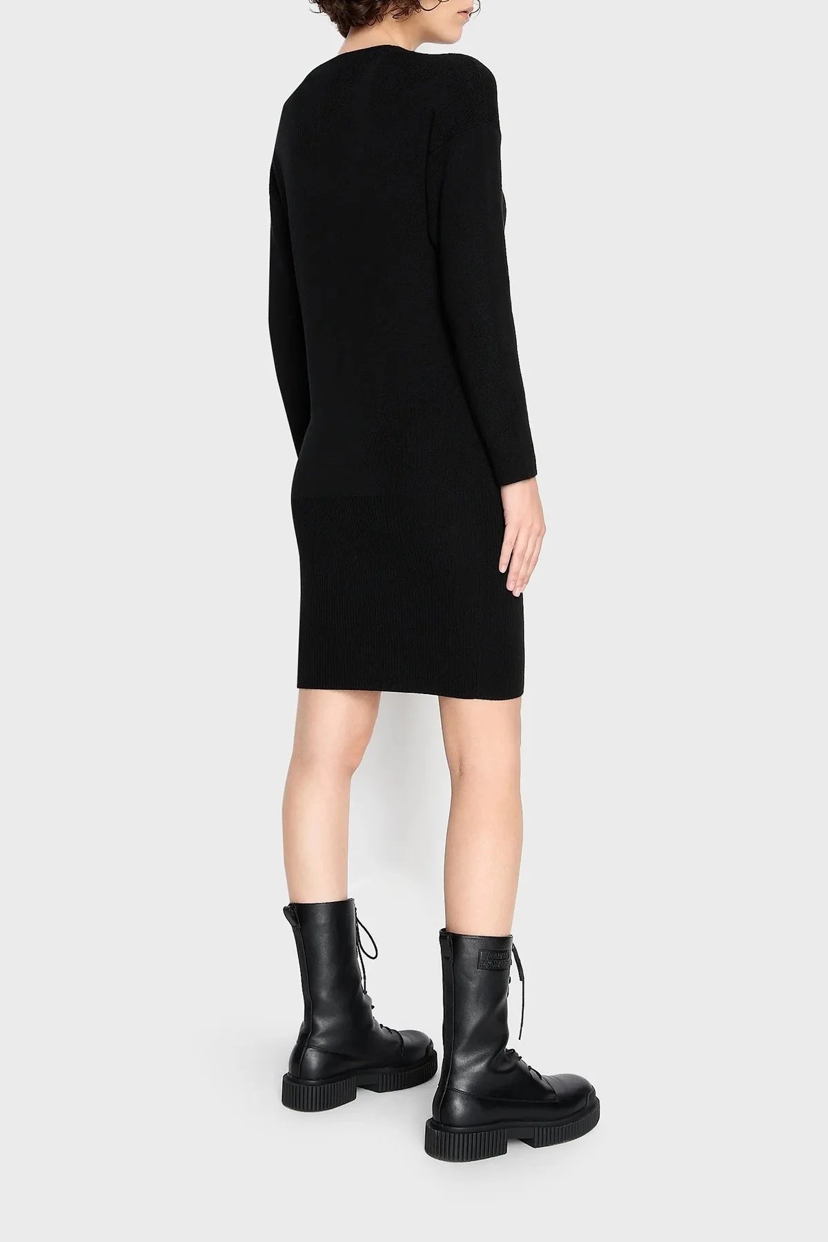 Armani Exchange Yün Karışımlı Regular Fit Sıfır Yaka Örme Bayan Elbise 6RYA1K YME3Z 1200 SİYAH - 2