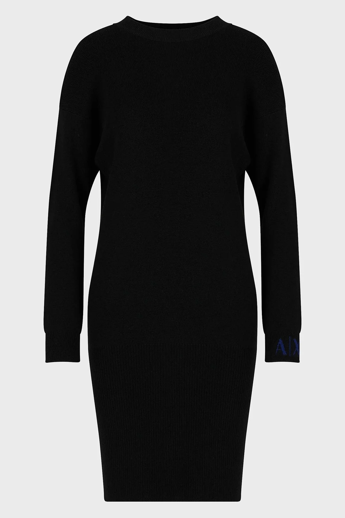 Armani Exchange Yün Karışımlı Regular Fit Sıfır Yaka Örme Bayan Elbise 6RYA1K YME3Z 1200 SİYAH - 5
