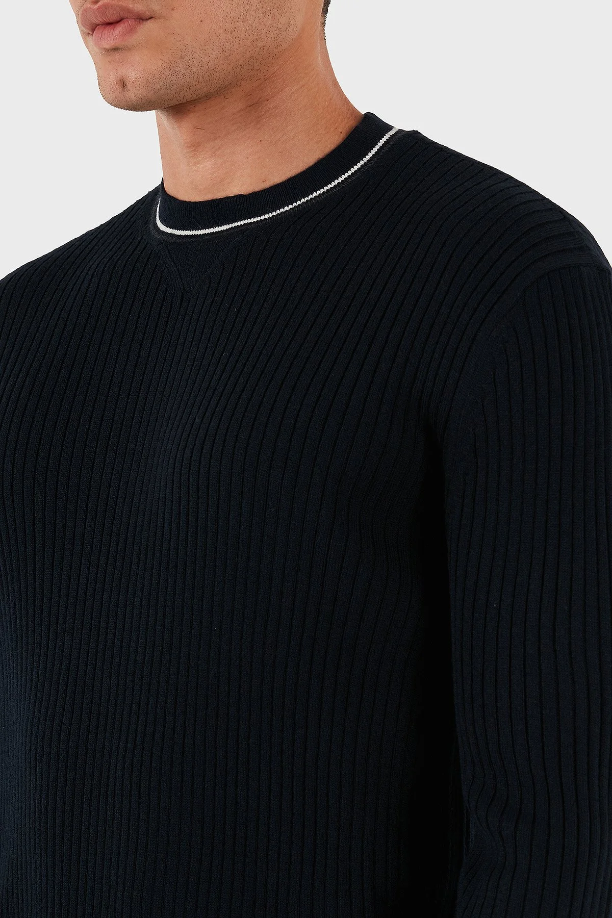 Armani Exchange Yün Karışımlı Regular Fit Yuvarlak Yaka Erkek Kazak XM000893 AF14007 UB101 LACİVERT - 5