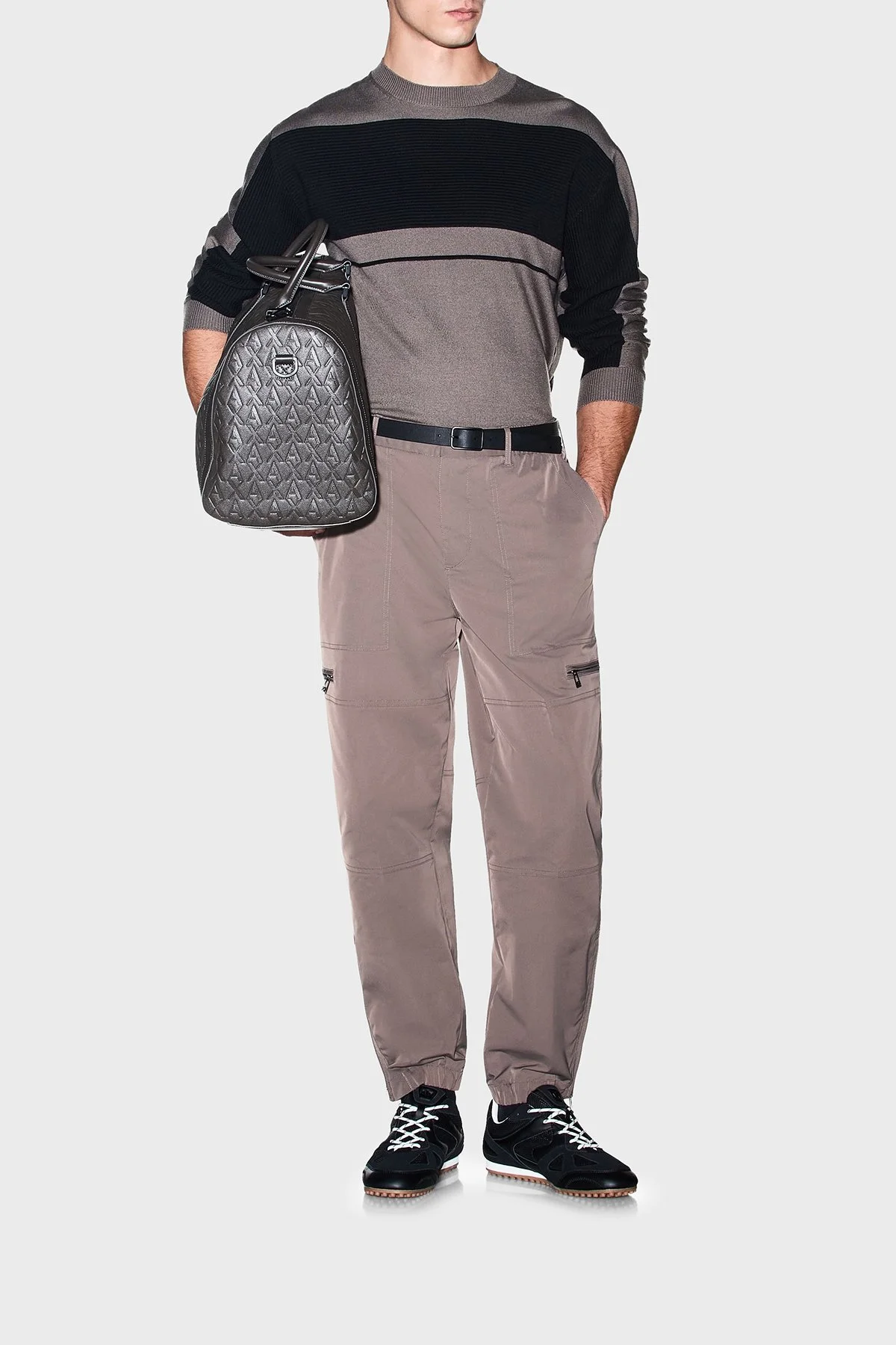 Armani Exchange Yün Karışımlı Regular Fit Yuvarlak Yaka Erkek Kazak XM002730 AF14007 M6029 Kahve-siyah - 2