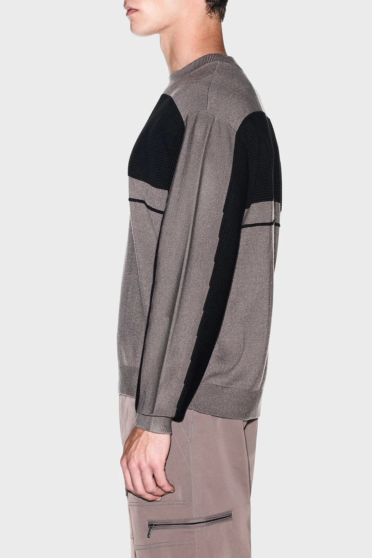 Armani Exchange Yün Karışımlı Regular Fit Yuvarlak Yaka Erkek Kazak XM002730 AF14007 M6029 Kahve-siyah - 4