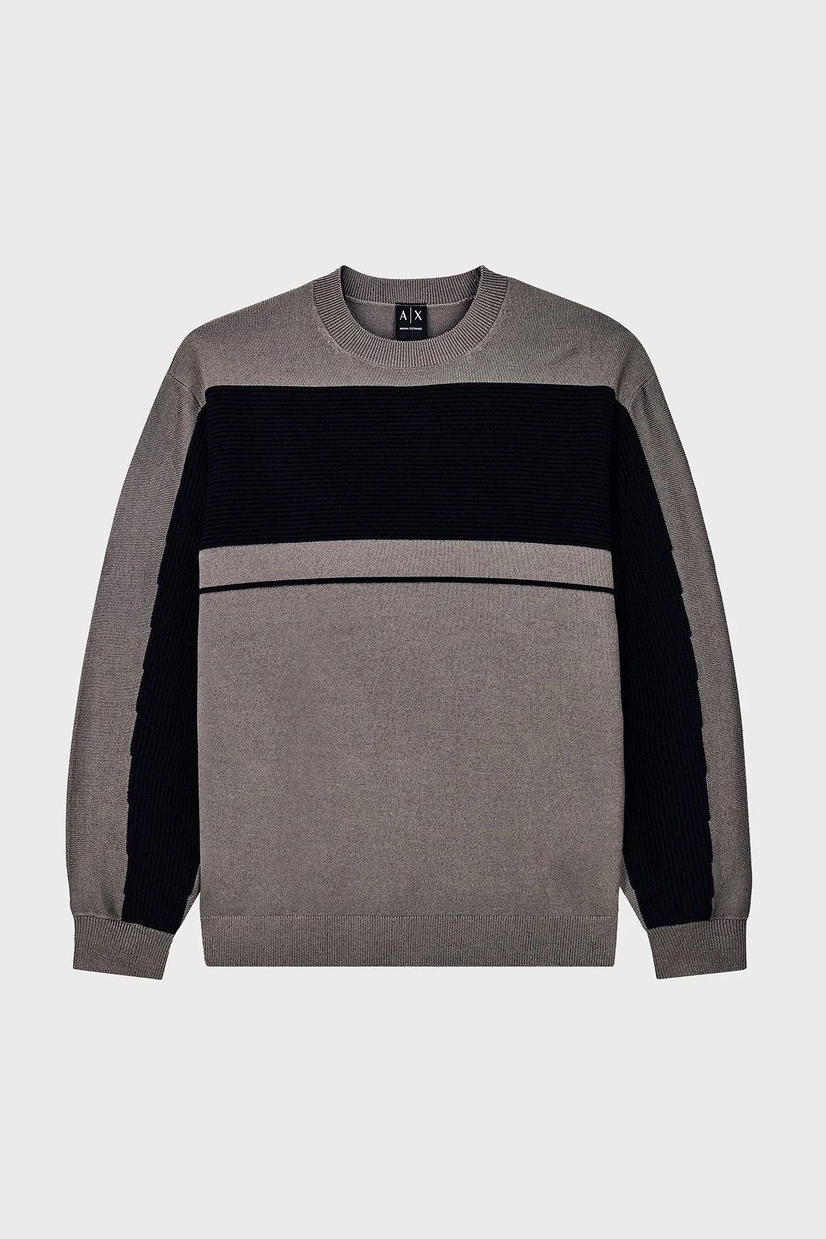 Armani Exchange Yün Karışımlı Regular Fit Yuvarlak Yaka Erkek Kazak XM002730 AF14007 M6029 Kahve-siyah - 6