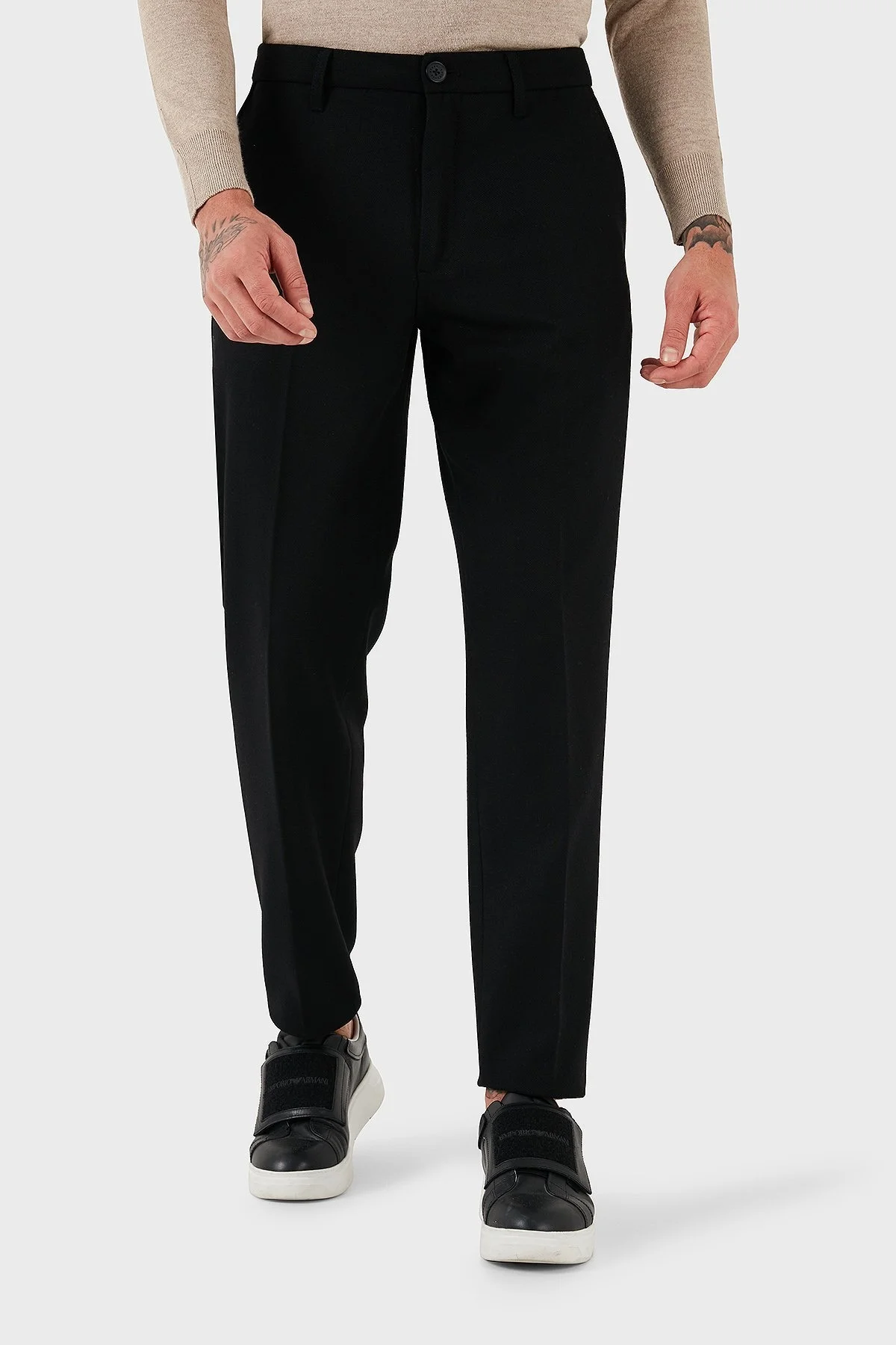 Armani Exchange Yün Karışımlı Standart Fit Normal Bel Erkek Pantolon 6DZP31 ZN5QZ 1200 SİYAH - 7