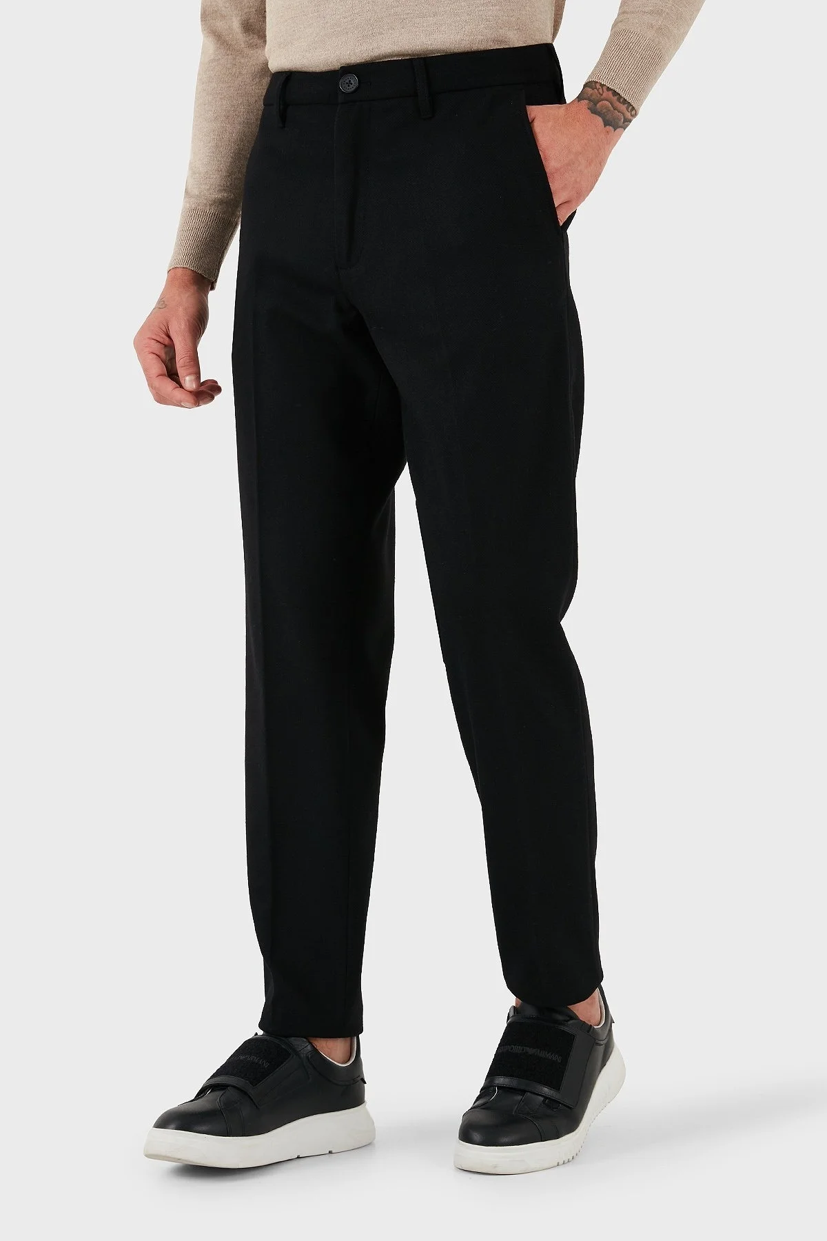 Armani Exchange Yün Karışımlı Standart Fit Normal Bel Erkek Pantolon 6DZP31 ZN5QZ 1200 SİYAH - 11