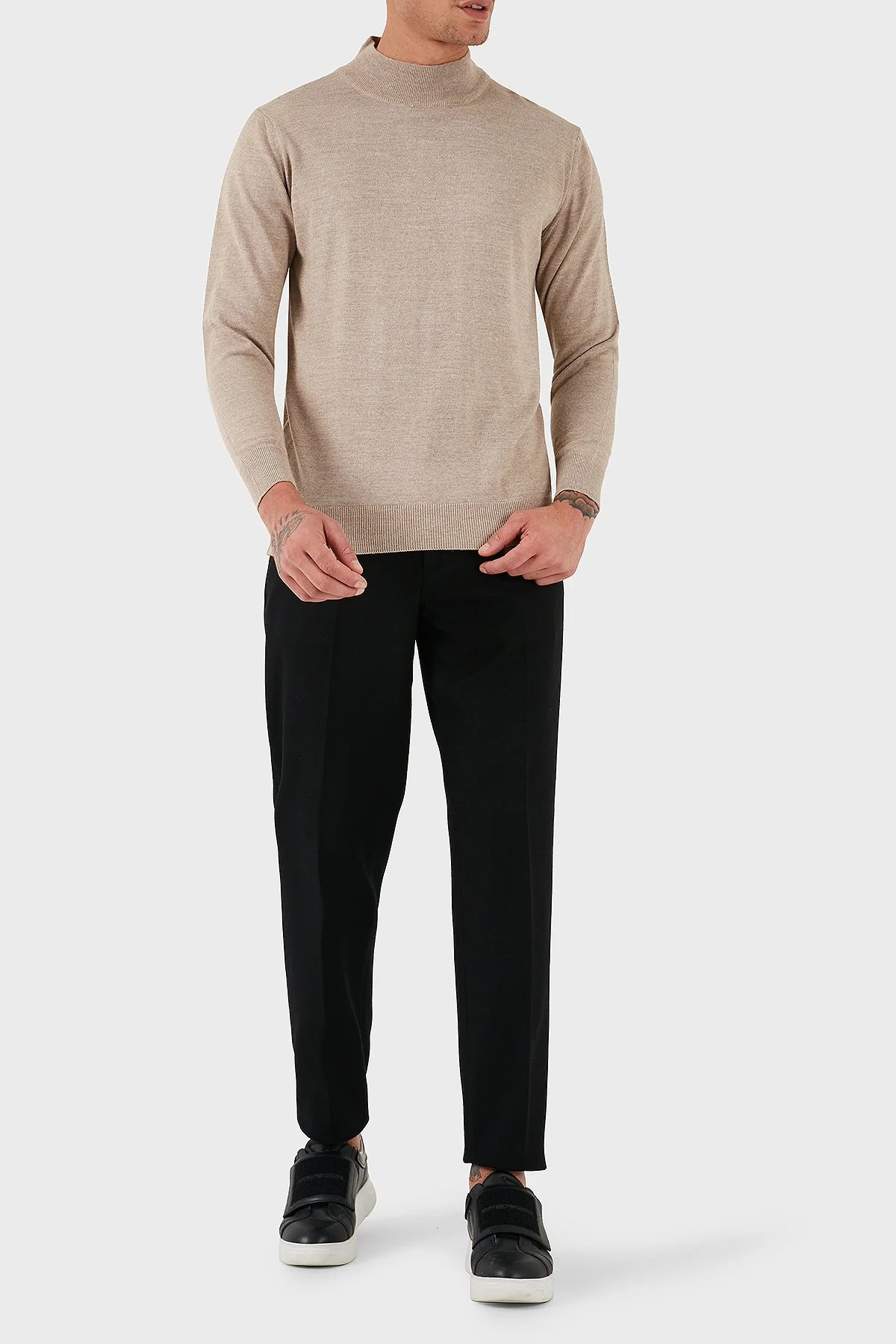 Armani Exchange Yün Karışımlı Standart Fit Normal Bel Erkek Pantolon 6DZP31 ZN5QZ 1200 SİYAH - 3