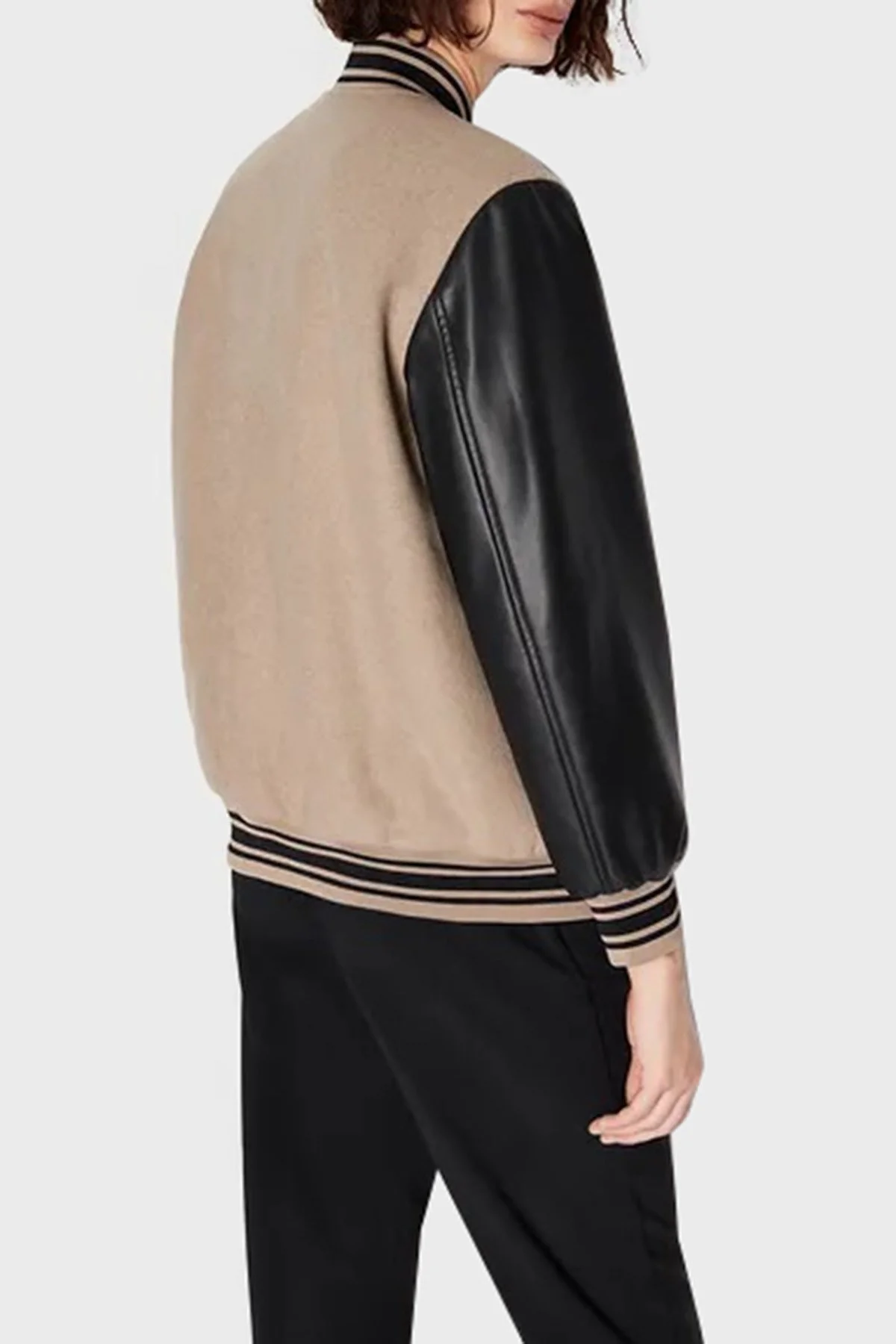 Armani Exchange Yünlü Çift Regular Fit Bomber Bayan Ceket 6RYB29 YN3MZ 4724 BEJ - 2