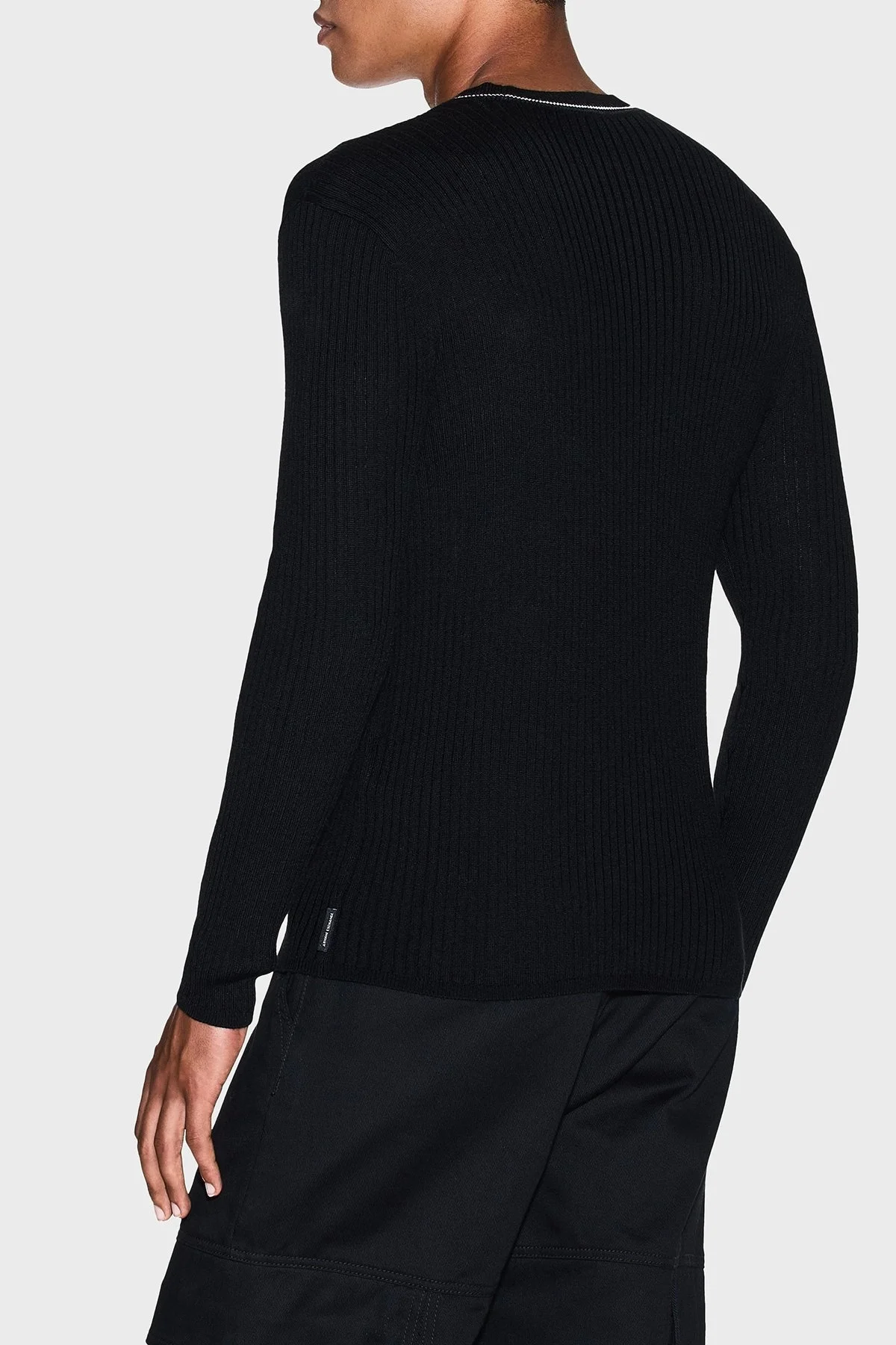 Armani Exchange Yünlü Karışımlı Regular Fit Yuvarlak Yaka Erkek Kazak XM000893 AF14007 UC001 SİYAH - 3