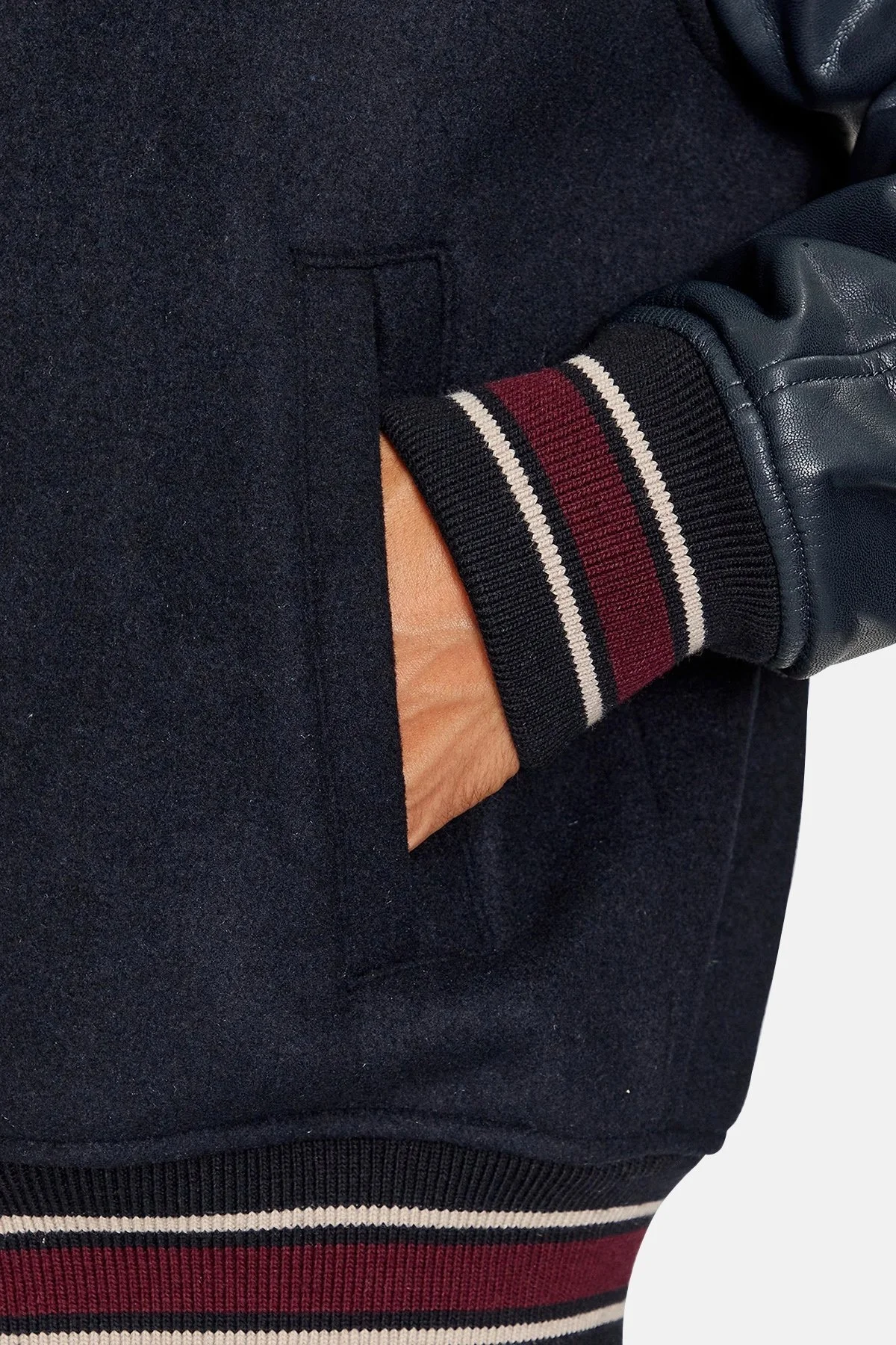 Armani Exchange Yünlü Kolej Yaka Regular Fit Bomber Erkek Ceket 6RZB21 ZNIKZ 1510 LACİVERT - 4