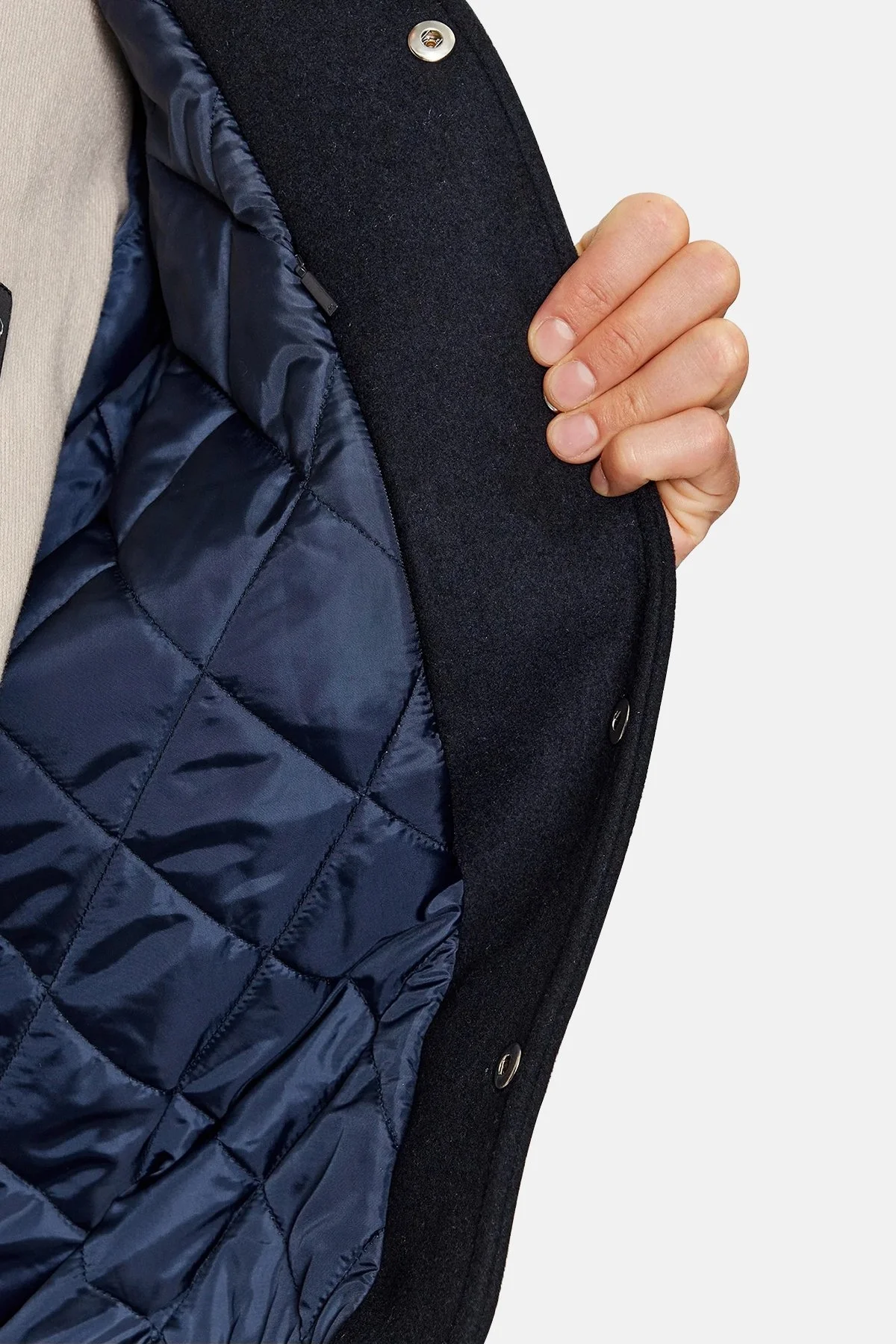 Armani Exchange Yünlü Kolej Yaka Regular Fit Bomber Erkek Ceket 6RZB21 ZNIKZ 1510 LACİVERT - 5