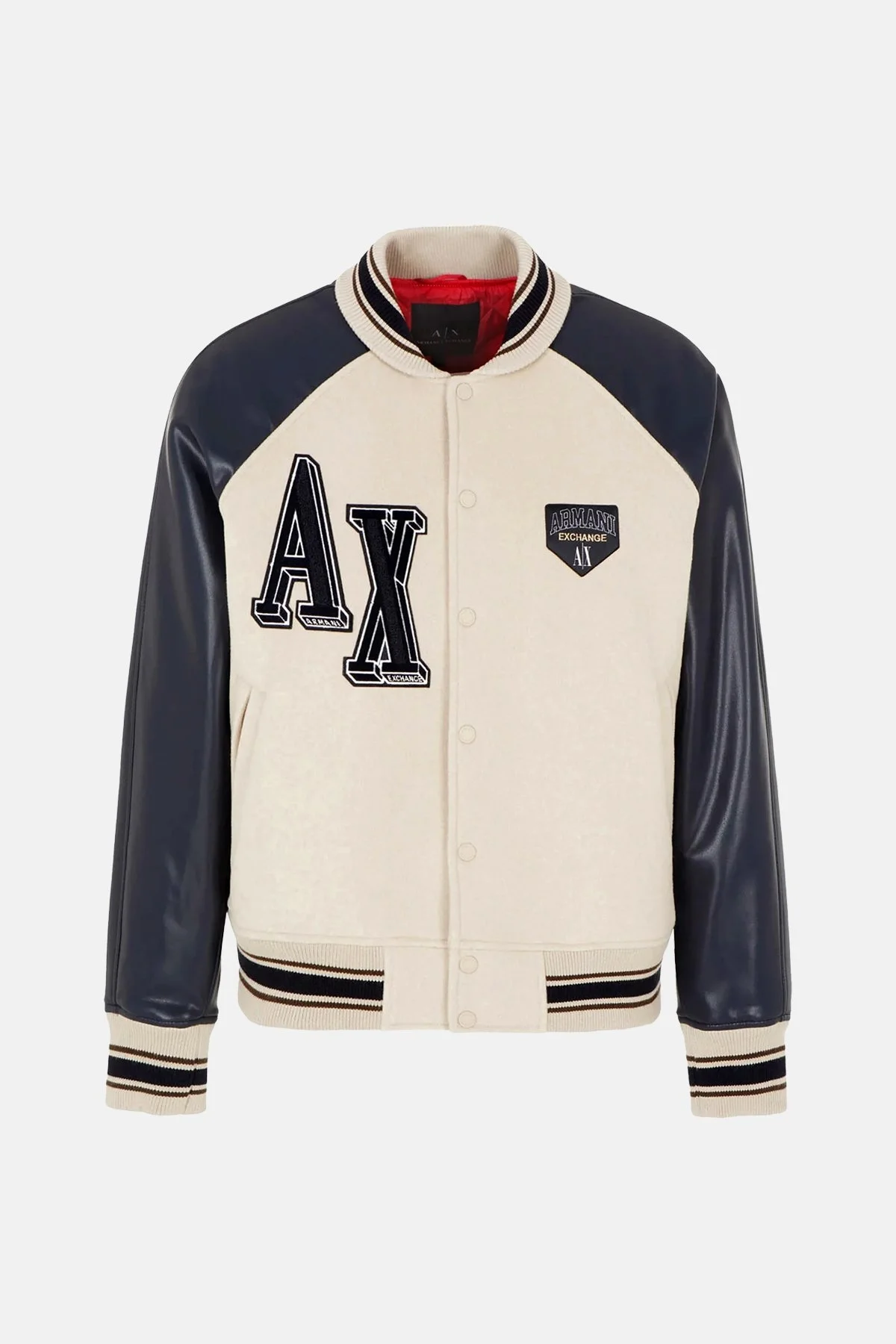 Armani Exchange Yünlü Kolej Yaka Regular Fit Bomber Erkek Ceket 6RZB21 ZNIKZ 49AJ BEJ - 8