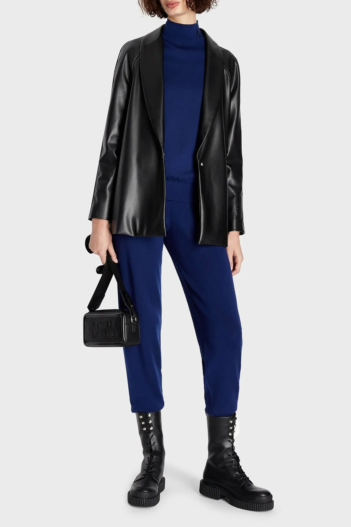 Armani Exchange Yünlü Regular Fit Balıkçı Yaka Bayan Kazak 6RYM1K YME3Z 25EL MAVİ - 3