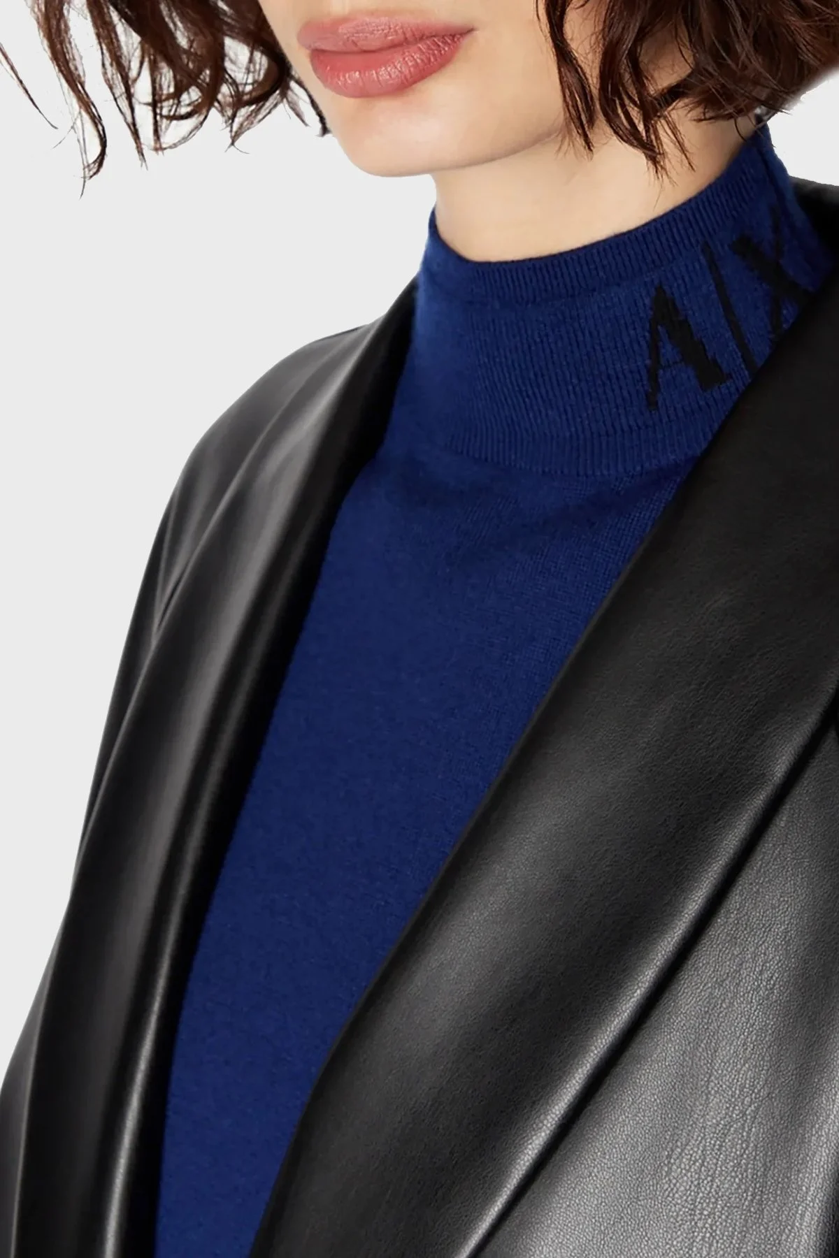 Armani Exchange Yünlü Regular Fit Balıkçı Yaka Bayan Kazak 6RYM1K YME3Z 25EL MAVİ - 5