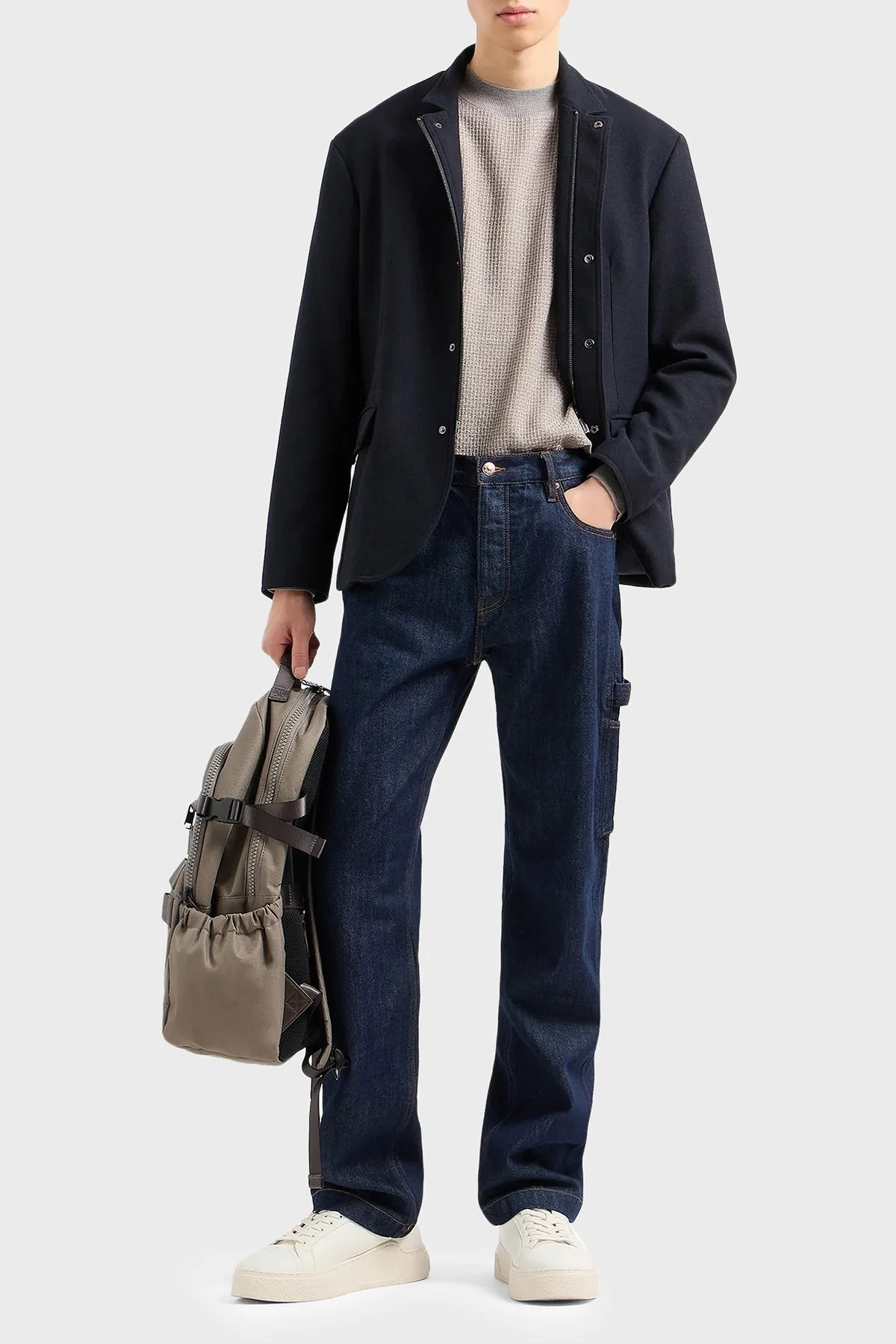 Armani Exchange Yünlü Regular Fit Bisiklet Yaka Erkek Kazak 6DZM2X ZM4MZ 4791 KREM - 2