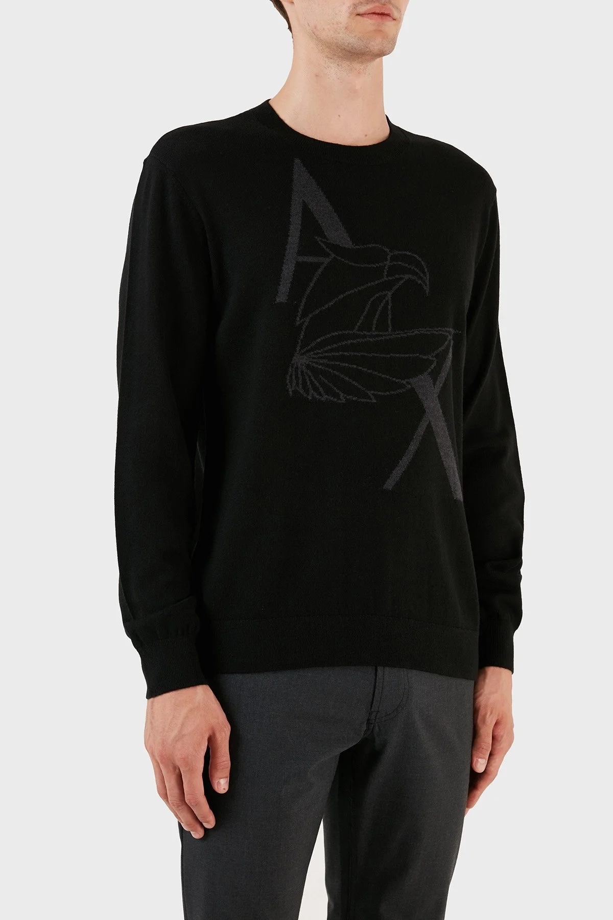 Armani Exchange Yünlü Regular Fit Bisiklet Yaka Erkek Kazak 6RZM1D ZMM9Z 1200 SİYAH - 4