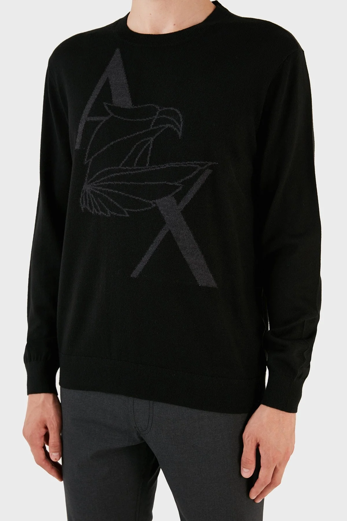 Armani Exchange Yünlü Regular Fit Bisiklet Yaka Erkek Kazak 6RZM1D ZMM9Z 1200 SİYAH - 5