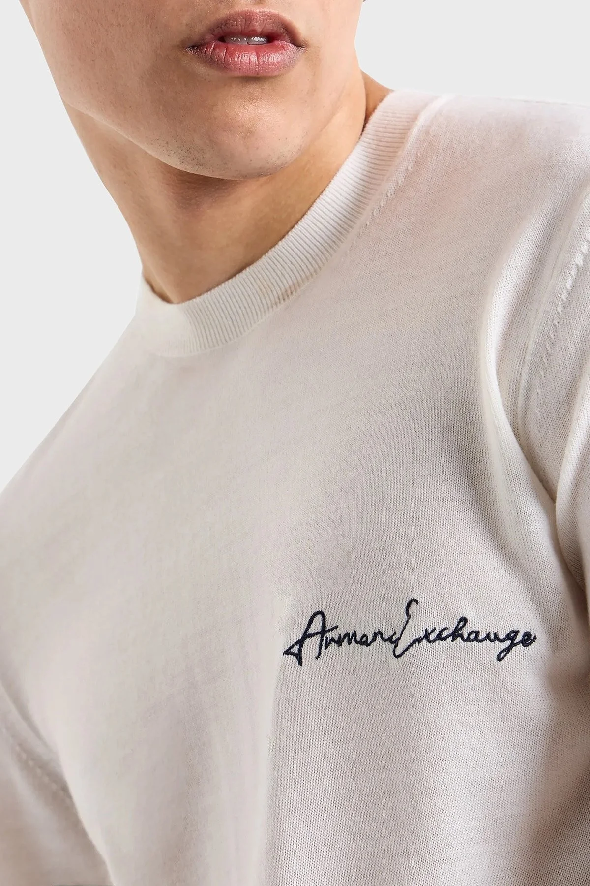 Armani Exchange Yünlü Regular Fit Bisiklet Yaka Erkek Kazak 8NZM5A ZM1YZ 1116 BEYAZ - 4