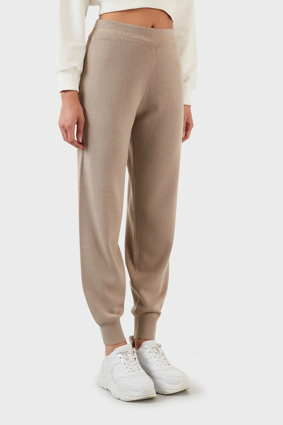 Armani Exchange Yünlü Regular Fit Jogger Bayan Pantolon 6LYP1G YME3Z 1768 BEJ - 4