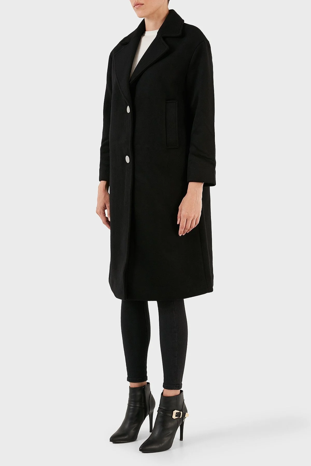 Armani Exchange Yünlü Regular Fit Mono Yaka Düğmeli Bayan Kaban 6RYL40 YN8LZ 1200 SİYAH - 7