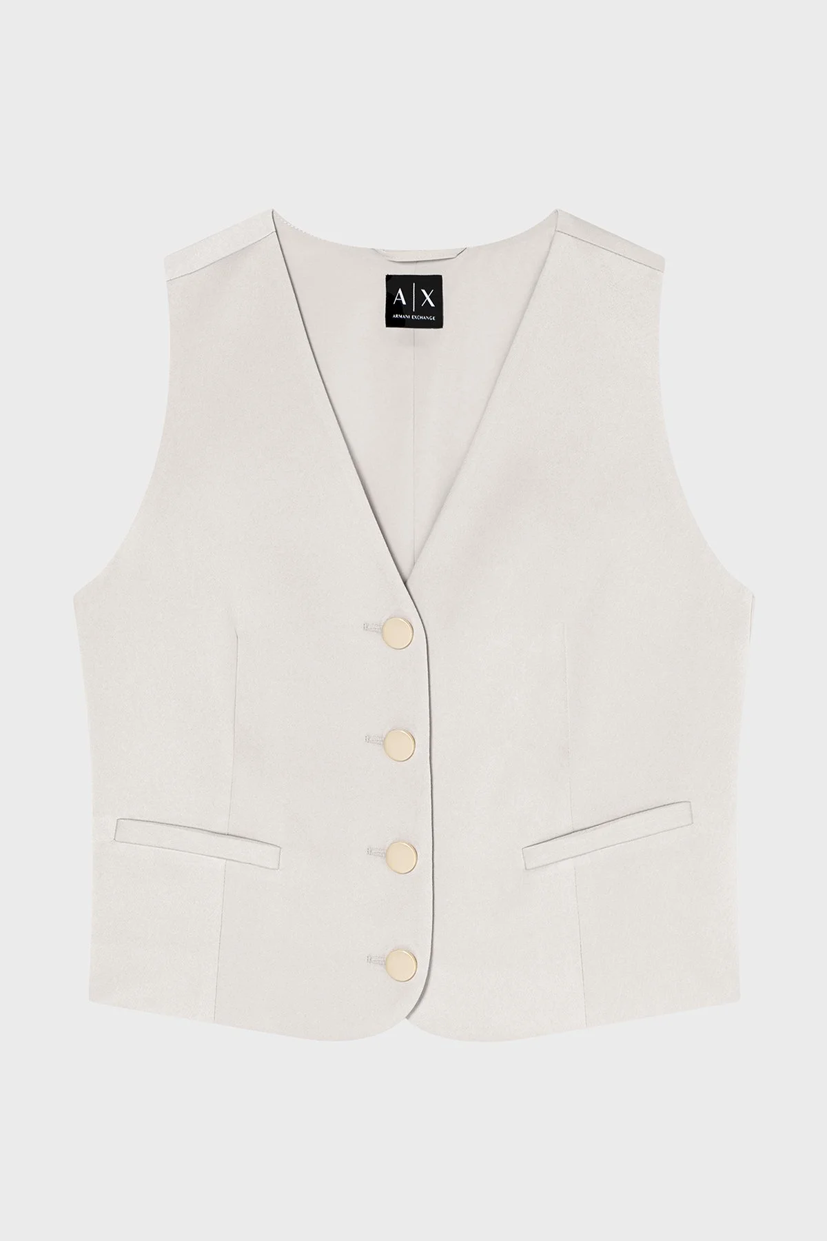 Armani Exchange Zincir Detaylı Regular Fit V Yaka Bayan Yelek XW001954 AF21553 U6223 BEJ - 5