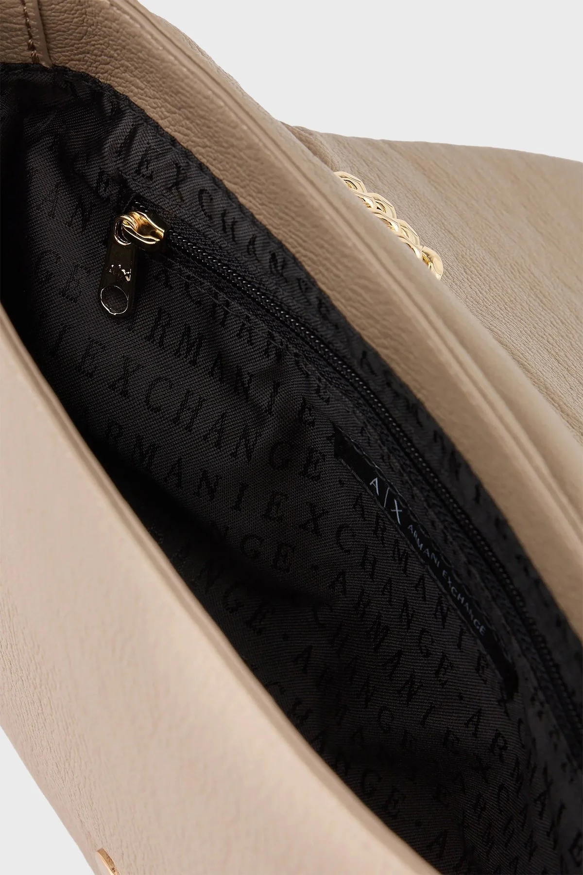 Armani Exchange Zincirli Ayarlanabilir Omuz Askılı Metalik Logo Detaylı Bayan Çanta 942853 2F745 09752 TOPRAK - 5