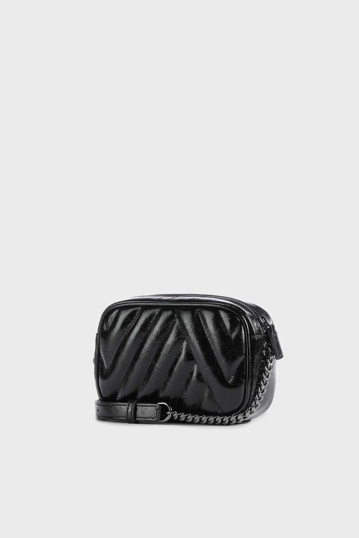 Armani Exchange Zincirli Ayarlanabilir Omuz Askılı Metalik Logo Detaylı Bayan Çanta 942855 3F779 00020 SİYAH - 2