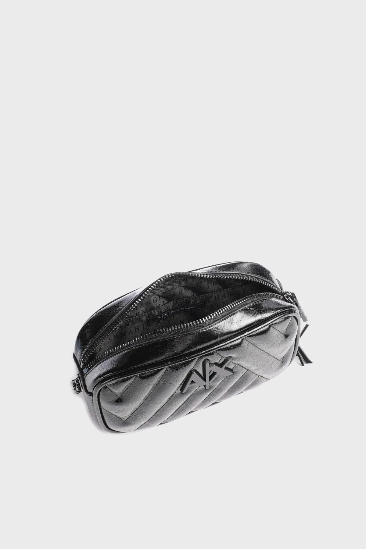 Armani Exchange Zincirli Ayarlanabilir Omuz Askılı Metalik Logo Detaylı Bayan Çanta 942855 3F779 00020 SİYAH - 3