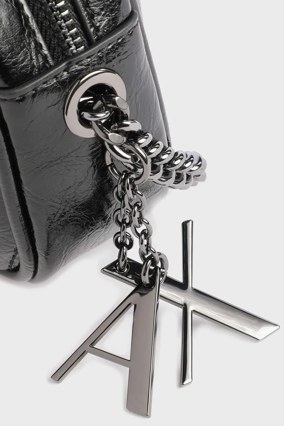 Armani Exchange Zincirli Ayarlanabilir Omuz Askılı Metalik Logo Detaylı Bayan Çanta 942855 3F779 00020 SİYAH - 5