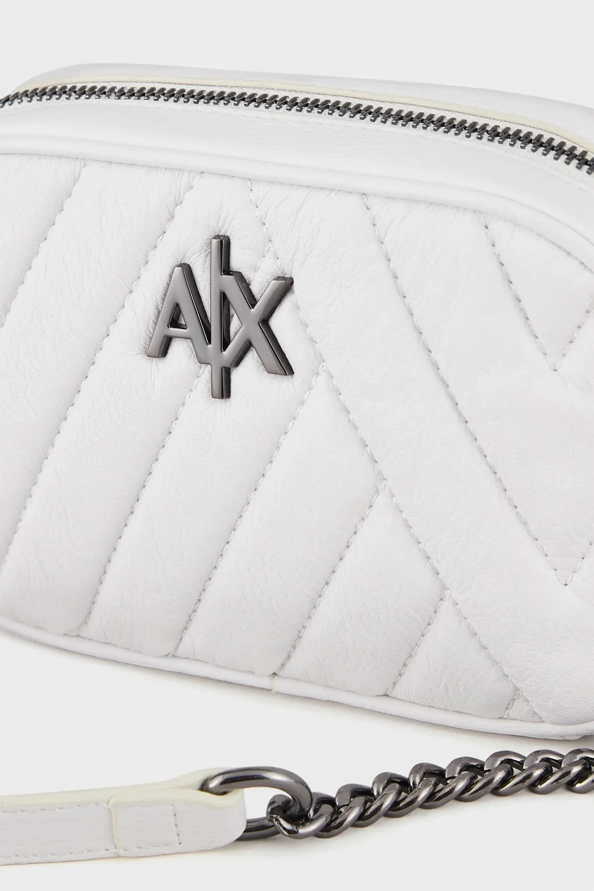 Armani Exchange Zincirli Çıkarılabilir Omuz Askılı Logo Detaylı Bayan Çanta 942855 2F745 00010 BEYAZ - 5