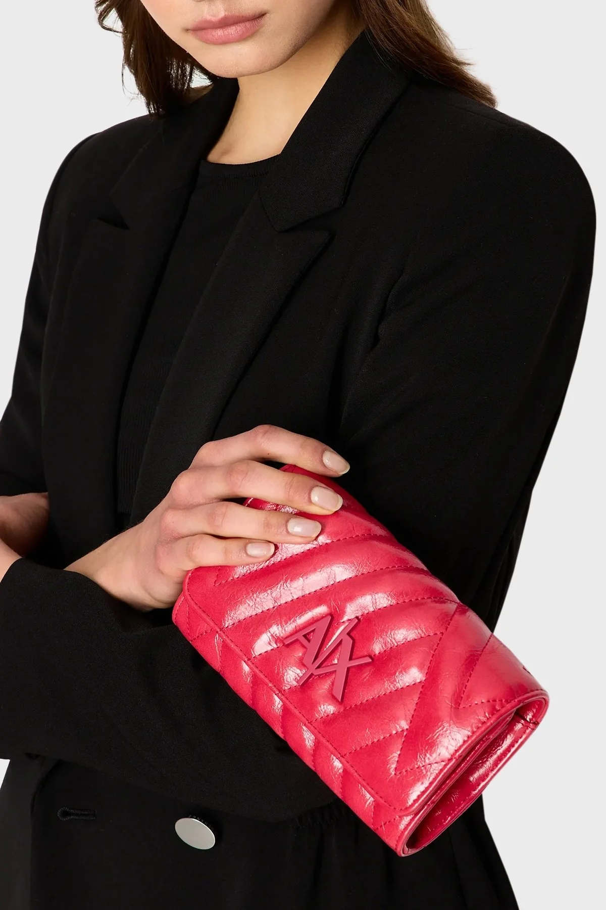 Armani Exchange Zincirli Çıkarılabilir Omuz Askılı Logolu Bayan Çanta 948481 3F779 22775 KIRMIZI - 2