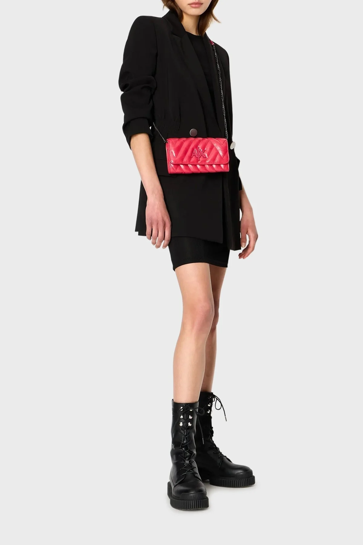 Armani Exchange Zincirli Çıkarılabilir Omuz Askılı Logolu Bayan Çanta 948481 3F779 22775 KIRMIZI - 3