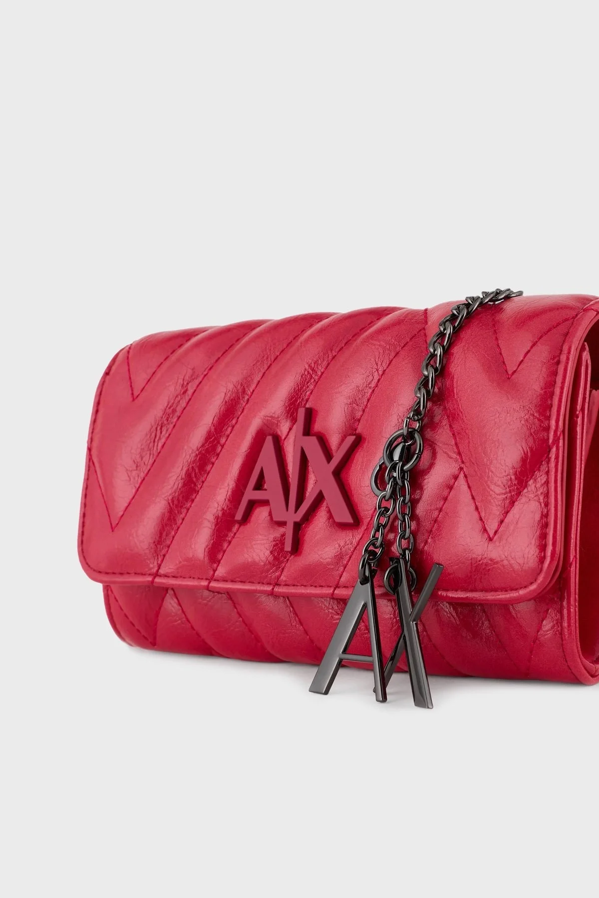 Armani Exchange Zincirli Çıkarılabilir Omuz Askılı Logolu Bayan Çanta 948481 3F779 22775 KIRMIZI - 6