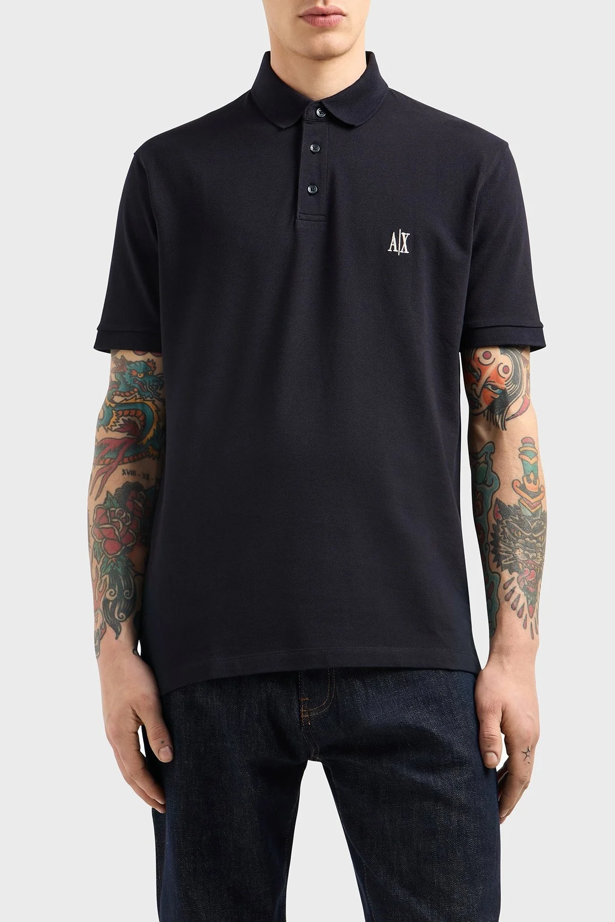 Armani Exchsnge % 100 Pamuk Regular Fit Düğmeli Erkek Polo Yaka T Shirt XM000367 AF13022 UB101 LACİVERT - 6