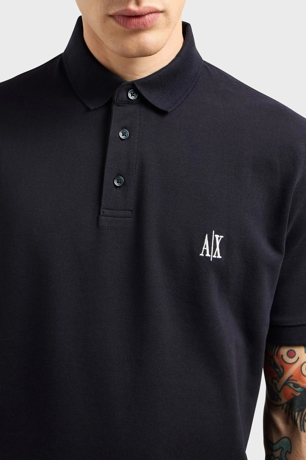 Armani Exchsnge % 100 Pamuk Regular Fit Düğmeli Erkek Polo Yaka T Shirt XM000367 AF13022 UB101 LACİVERT - 9