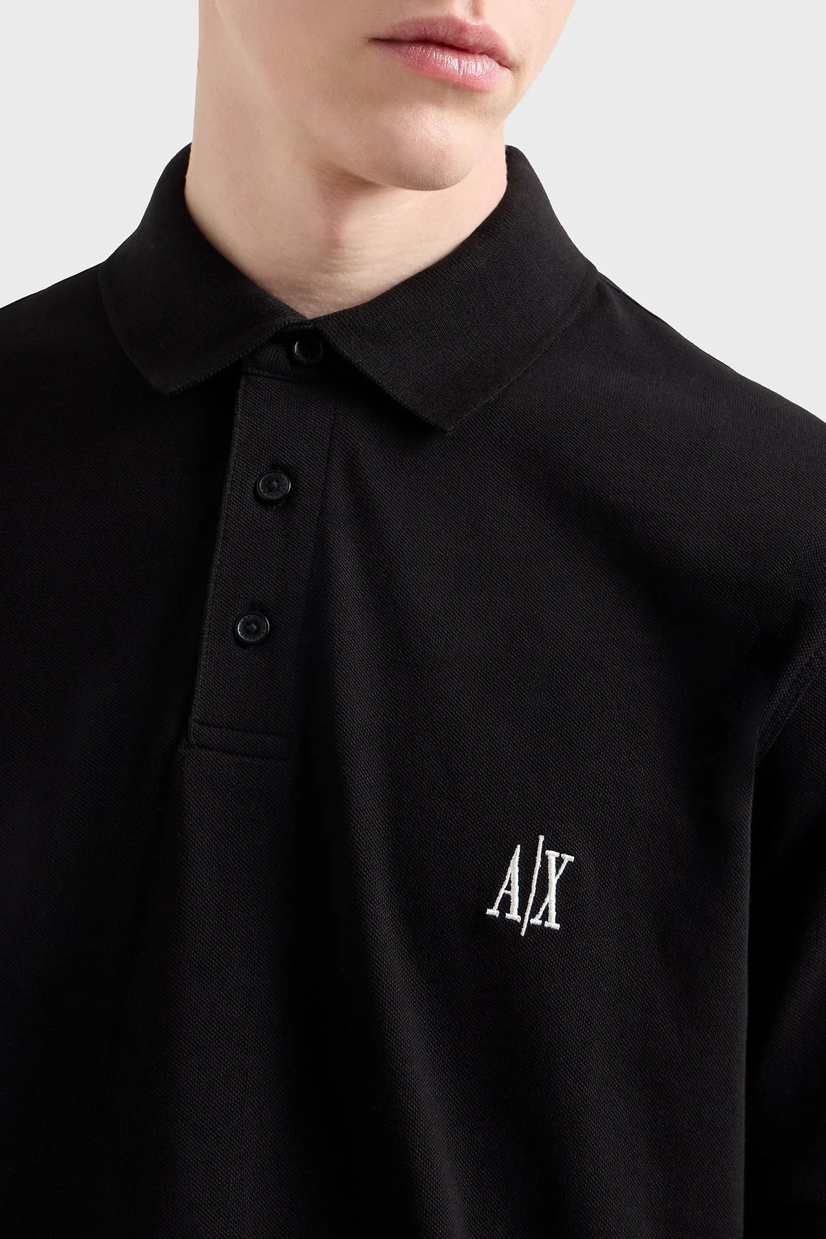 Armani Exchsnge % 100 Pamuk Regular Fit Düğmeli Erkek Polo Yaka T Shirt XM000367 AF13022 UC001 SİYAH - 9