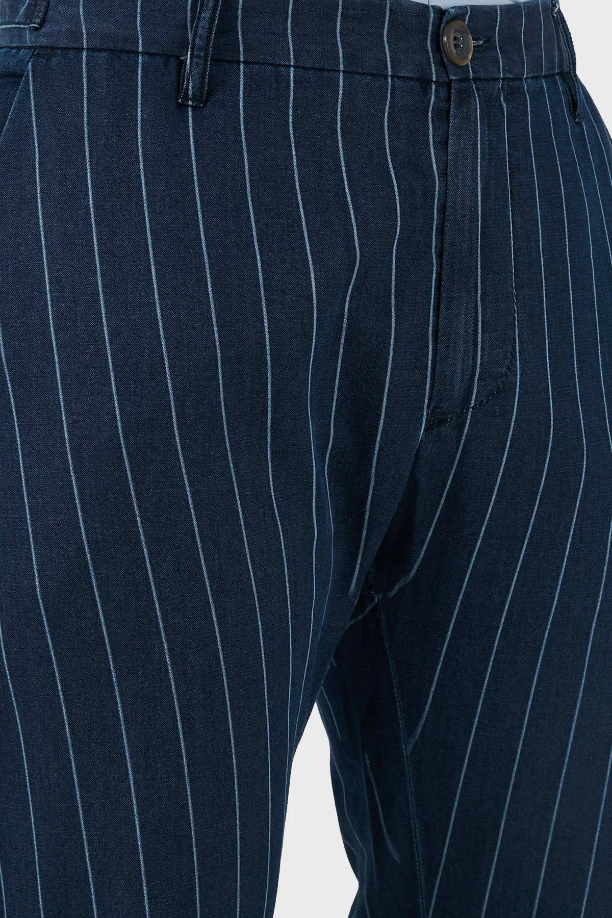 Armani Jeans % 100 Pamuklu Çizgili Erkek Pantolon A6P25 1C15 LACİVERT - 6