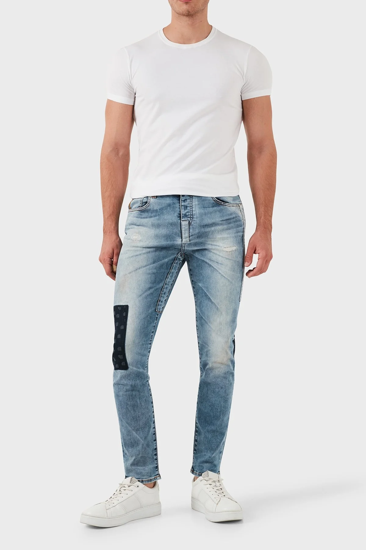 Armani Jeans Logolu Streç Pamuklu Jeans Erkek Kot Pantolon A6J27 1GC15 MAVİ - 2