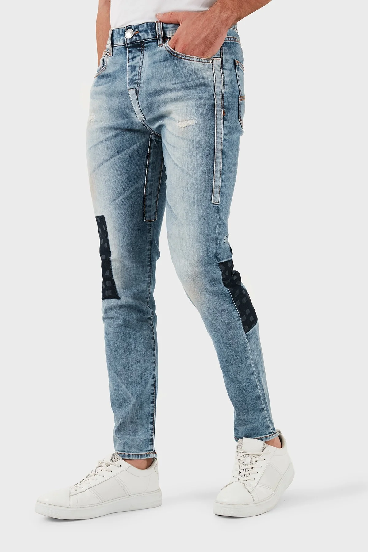 Armani Jeans Logolu Streç Pamuklu Jeans Erkek Kot Pantolon A6J27 1GC15 MAVİ - 3