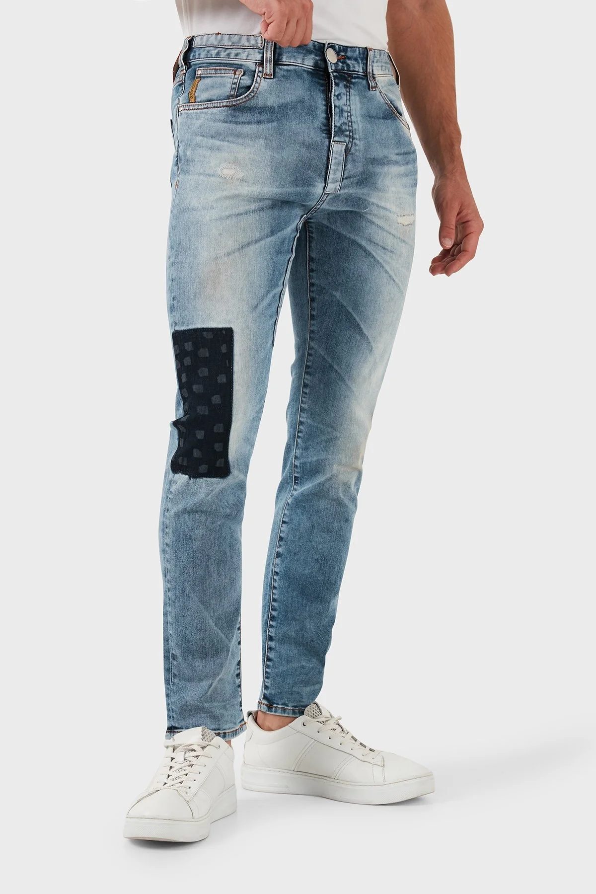 Armani Jeans Logolu Streç Pamuklu Jeans Erkek Kot Pantolon A6J27 1GC15 MAVİ - 4
