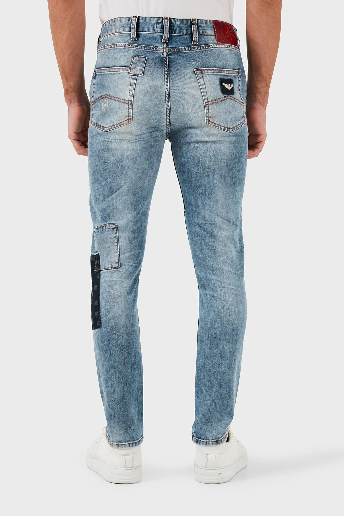 Armani Jeans Logolu Streç Pamuklu Jeans Erkek Kot Pantolon A6J27 1GC15 MAVİ - 5
