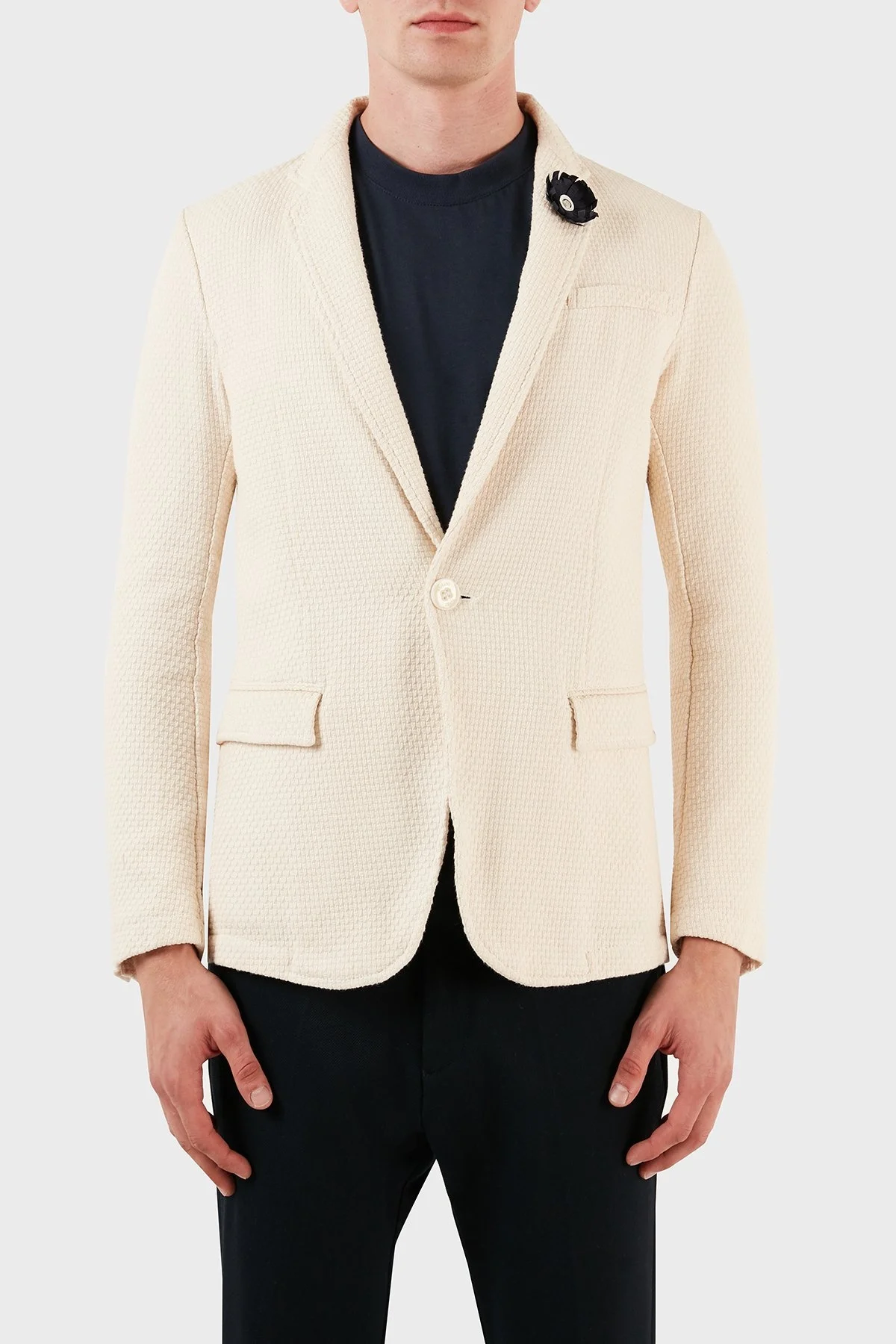 Armani Jeans Pamuklu Blazer Erkek Ceket ZOXC6N15MBC41 BEJ - 1