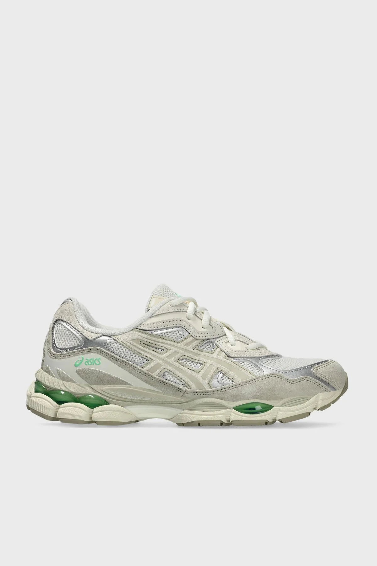 Asics Logolu Süet Detaylı Sneaker Unisex Ayakkabı 1203A383-112 KREM-GRİ - 1
