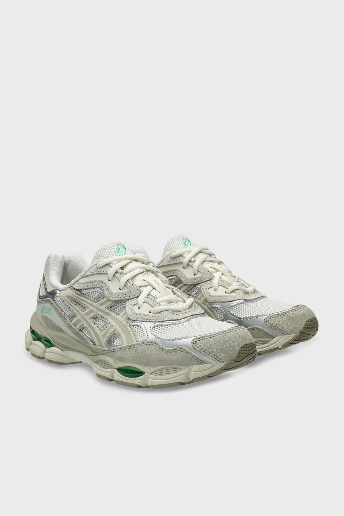 Asics Logolu Süet Detaylı Sneaker Unisex Ayakkabı 1203A383-112 KREM-GRİ - 2