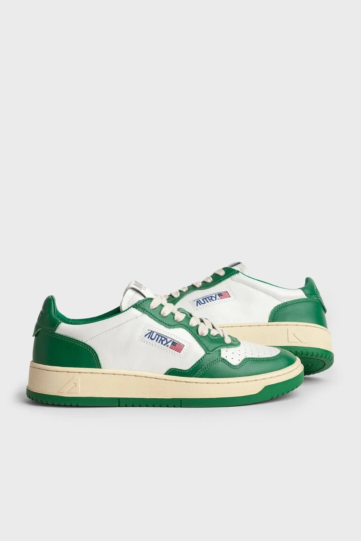 Autry Medalist Hakiki Deri Sneaker Bayan Ayakkabı AULW-WB03 BEYAZ-YEŞİL - 4