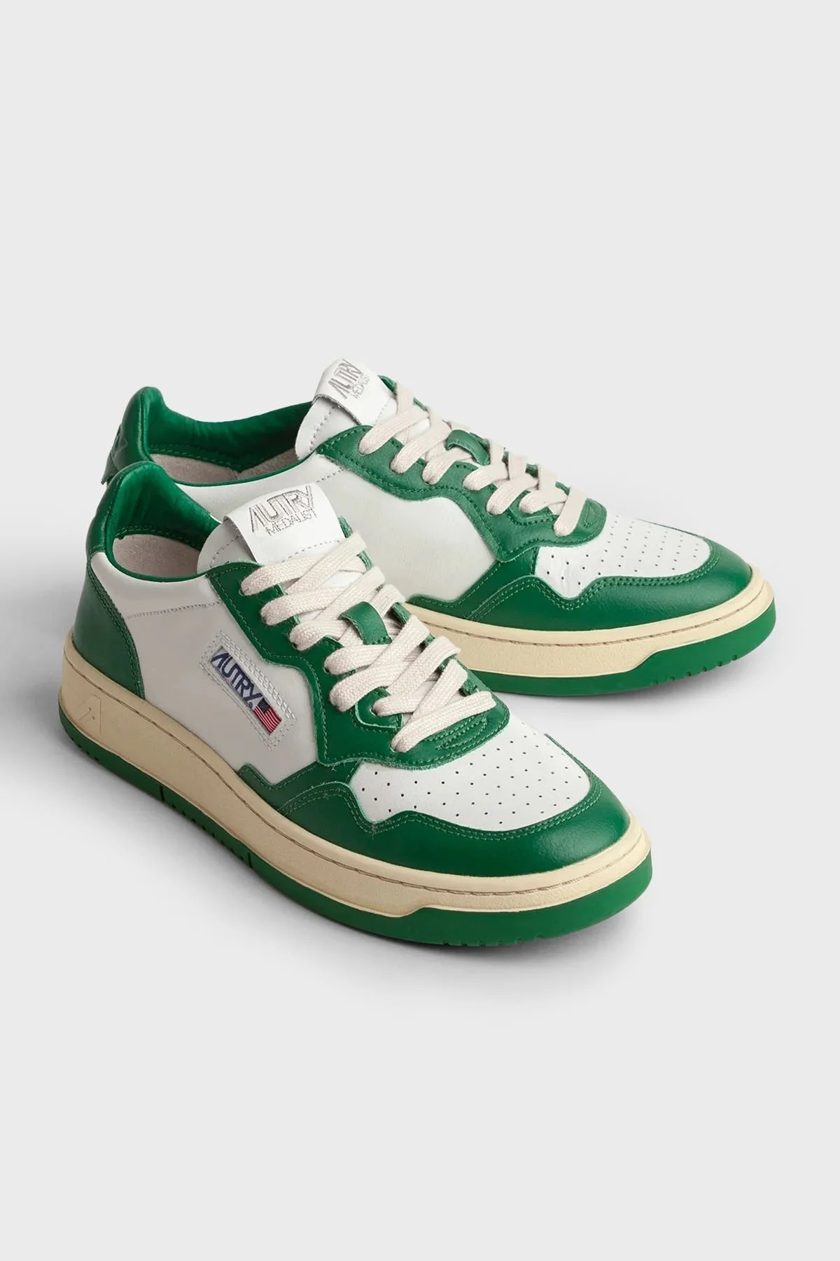 Autry Medalist Hakiki Deri Sneaker Bayan Ayakkabı AULW-WB03 BEYAZ-YEŞİL - 5