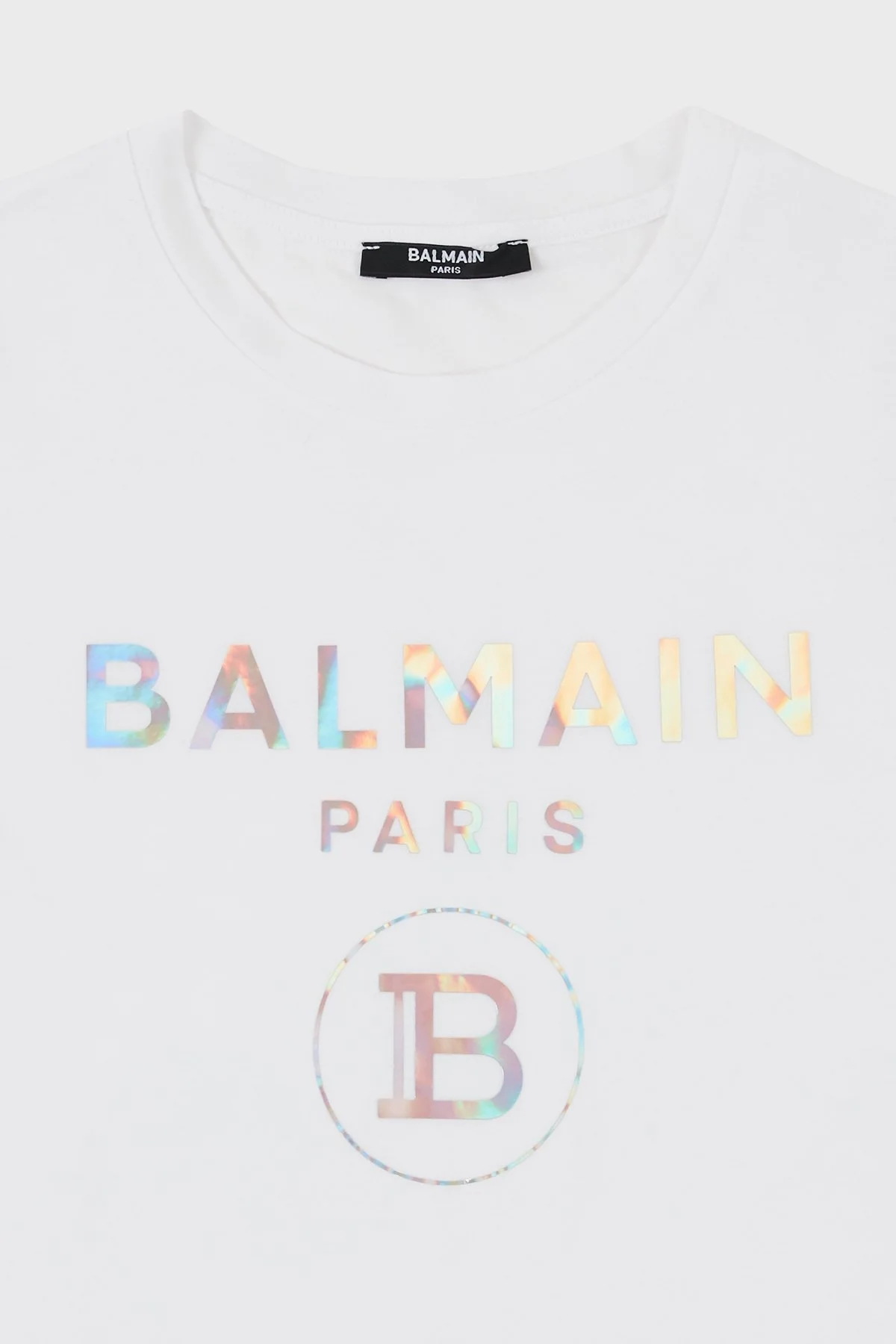 Balmain Pamuklu Bisiklet Yaka Çocuk T Shirt 6M8021 MX030 100MC BEYAZ - 2