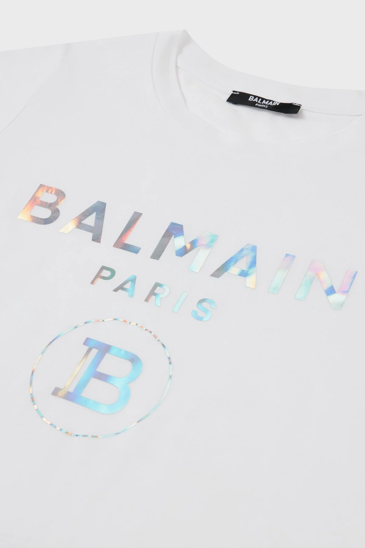 Balmain Pamuklu Bisiklet Yaka Çocuk T Shirt 6M8021 MX030 100MC BEYAZ - 4