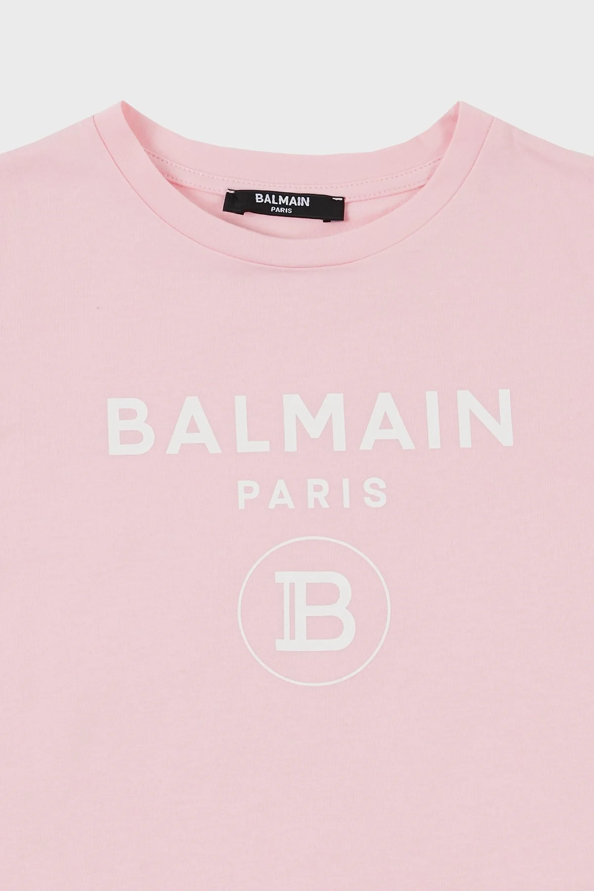 Balmain Pamuklu Bisiklet Yaka Çocuk T Shirt 6M8701 MX030 506BC PUDRA - 3